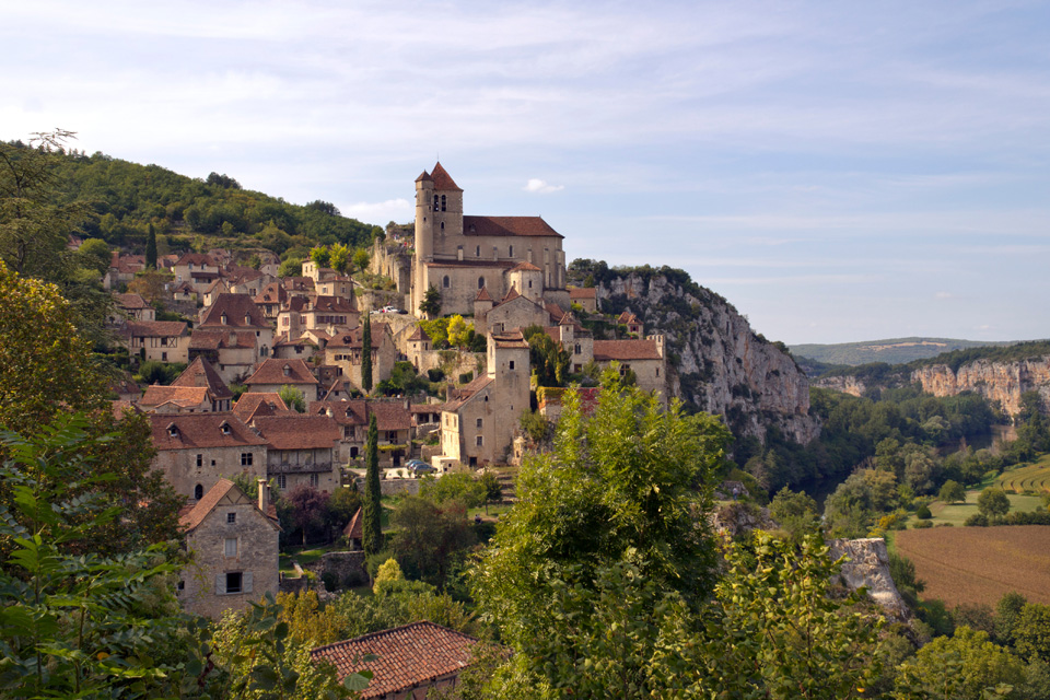 Europe, France, Midi Pyrenees, Lot, the historic clifftop village tourist attraction of St Cirq Lapopie